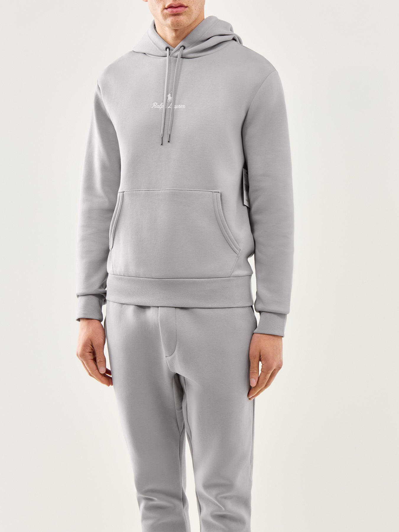 Double Knit Central Rope Logo Hoodie Grey