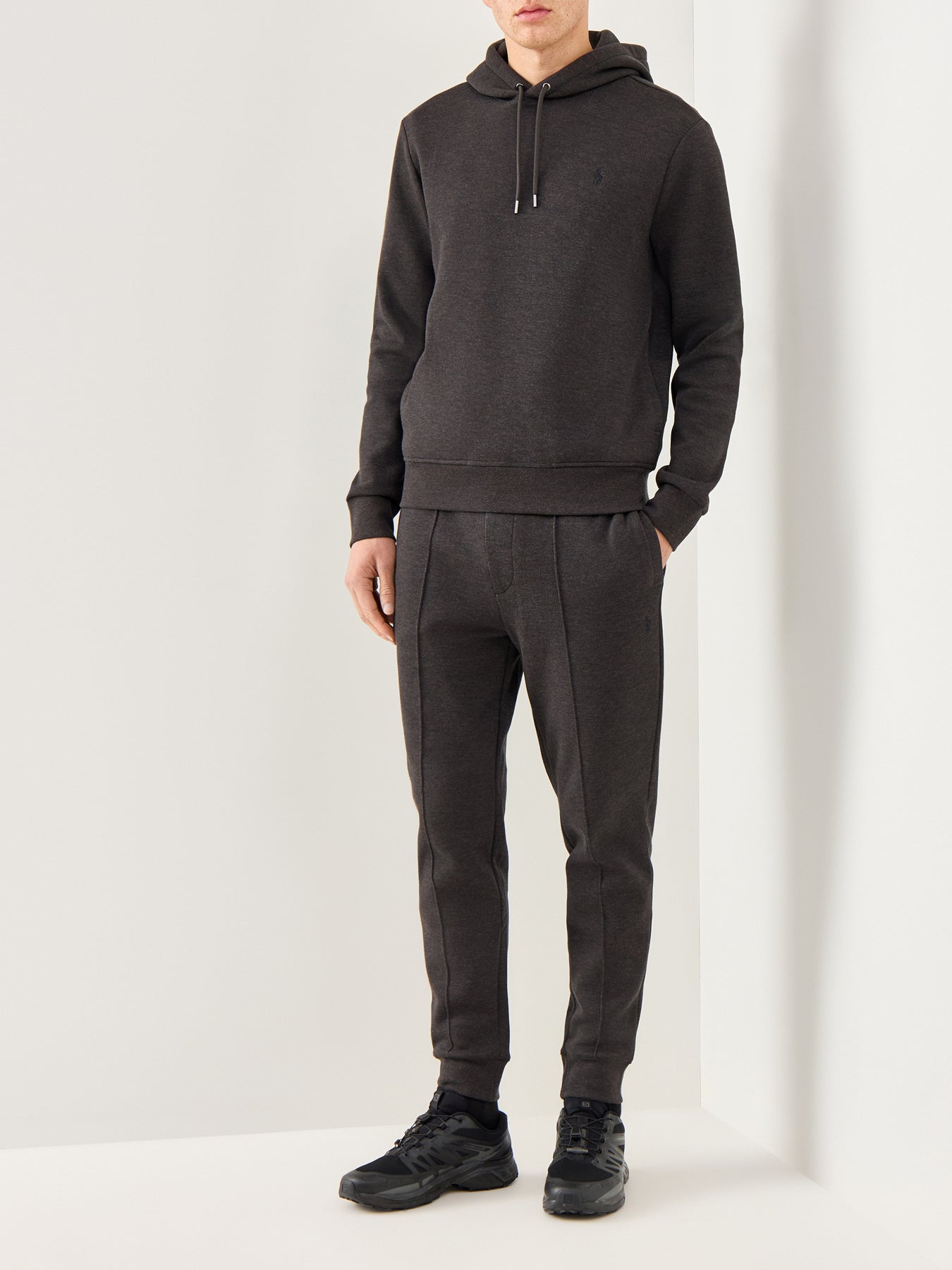 Double Knit Pullover Hoodie Grey