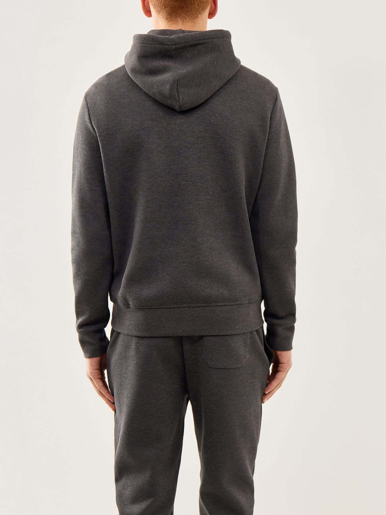 Double Knit Pullover Hoodie Grey