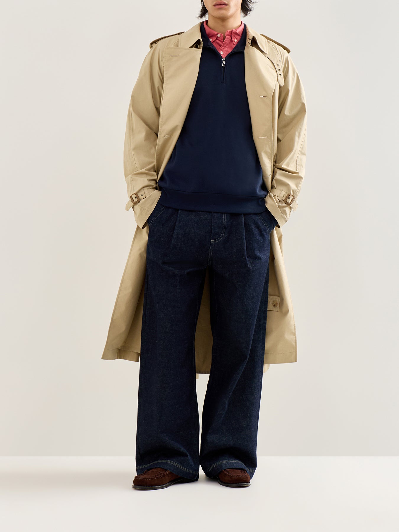Lightweight Double Knit Quarter Zip Navy