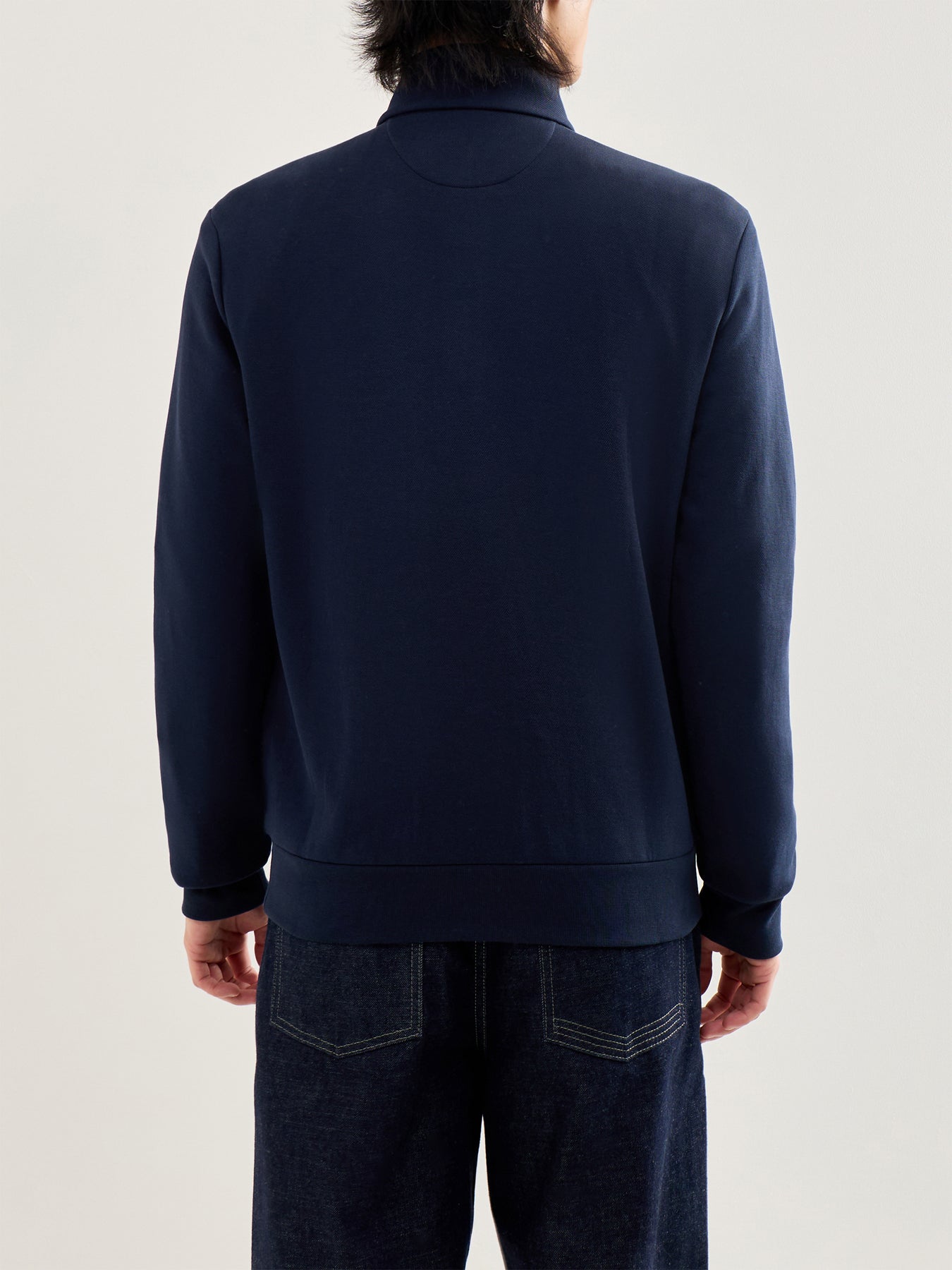 Lightweight Double Knit Quarter Zip Navy