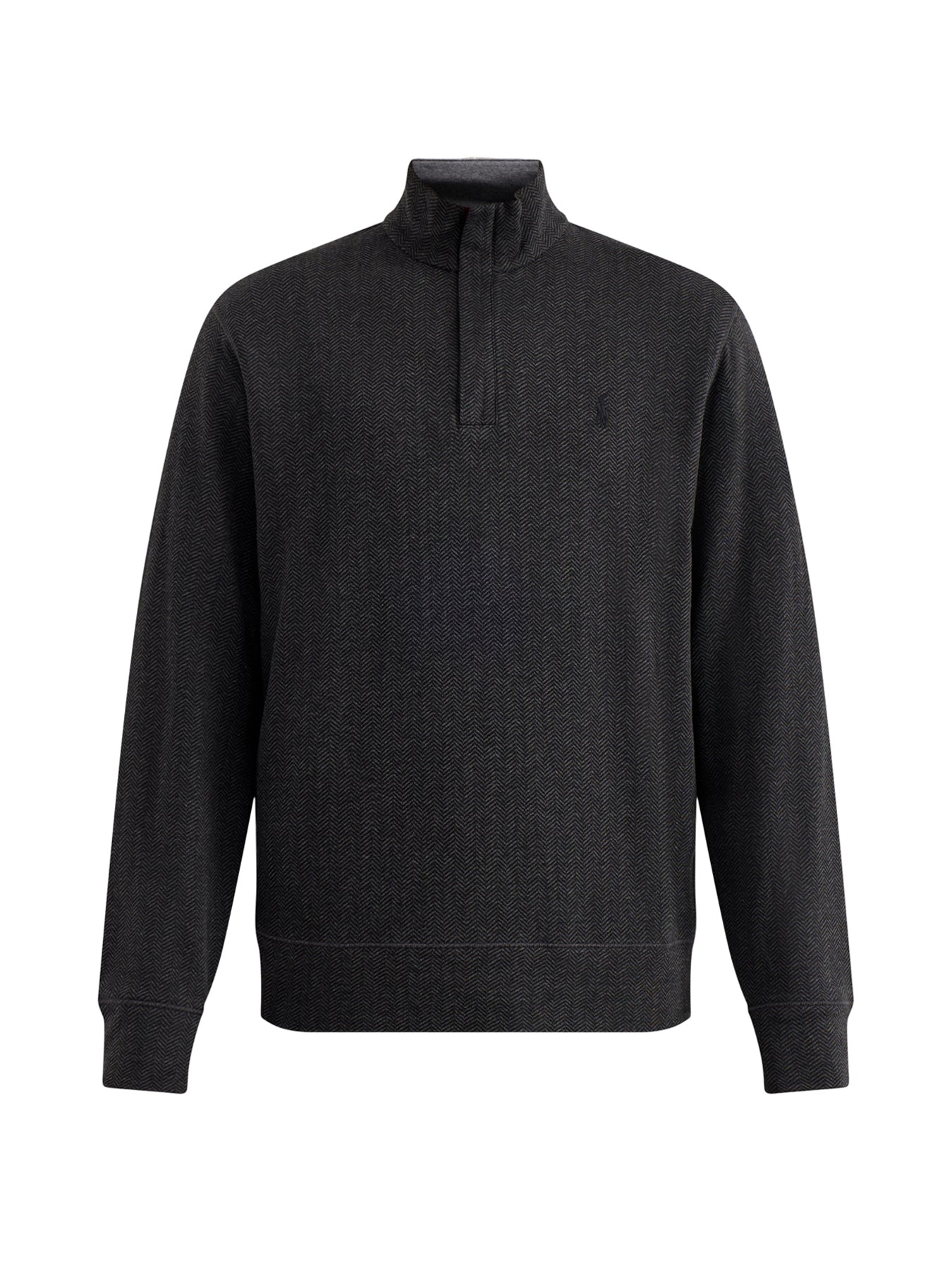 Double Knit Herringbone Quarter Zip Sweat Grey