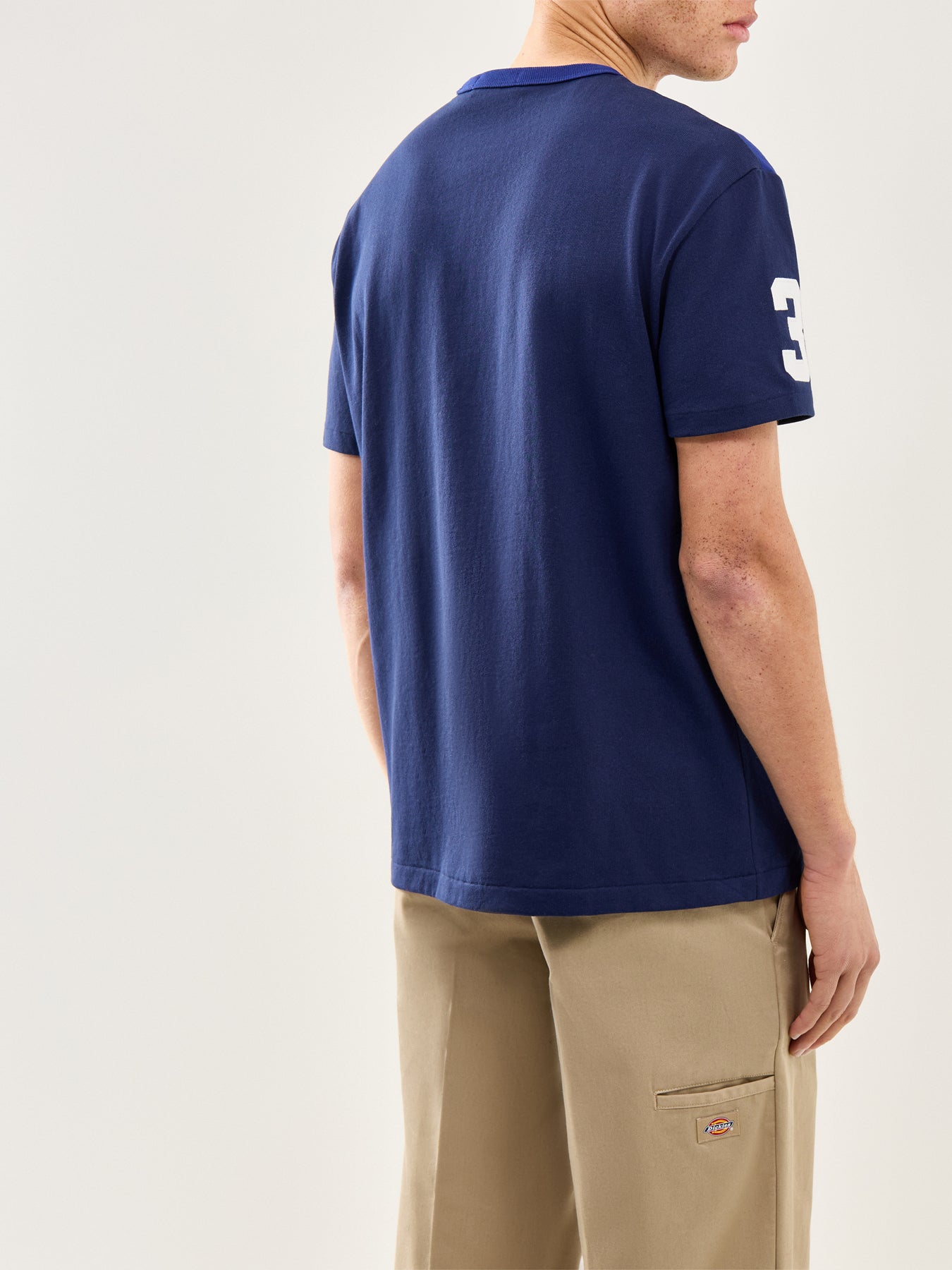 Diagonal Stripe 20Y Tee Navy