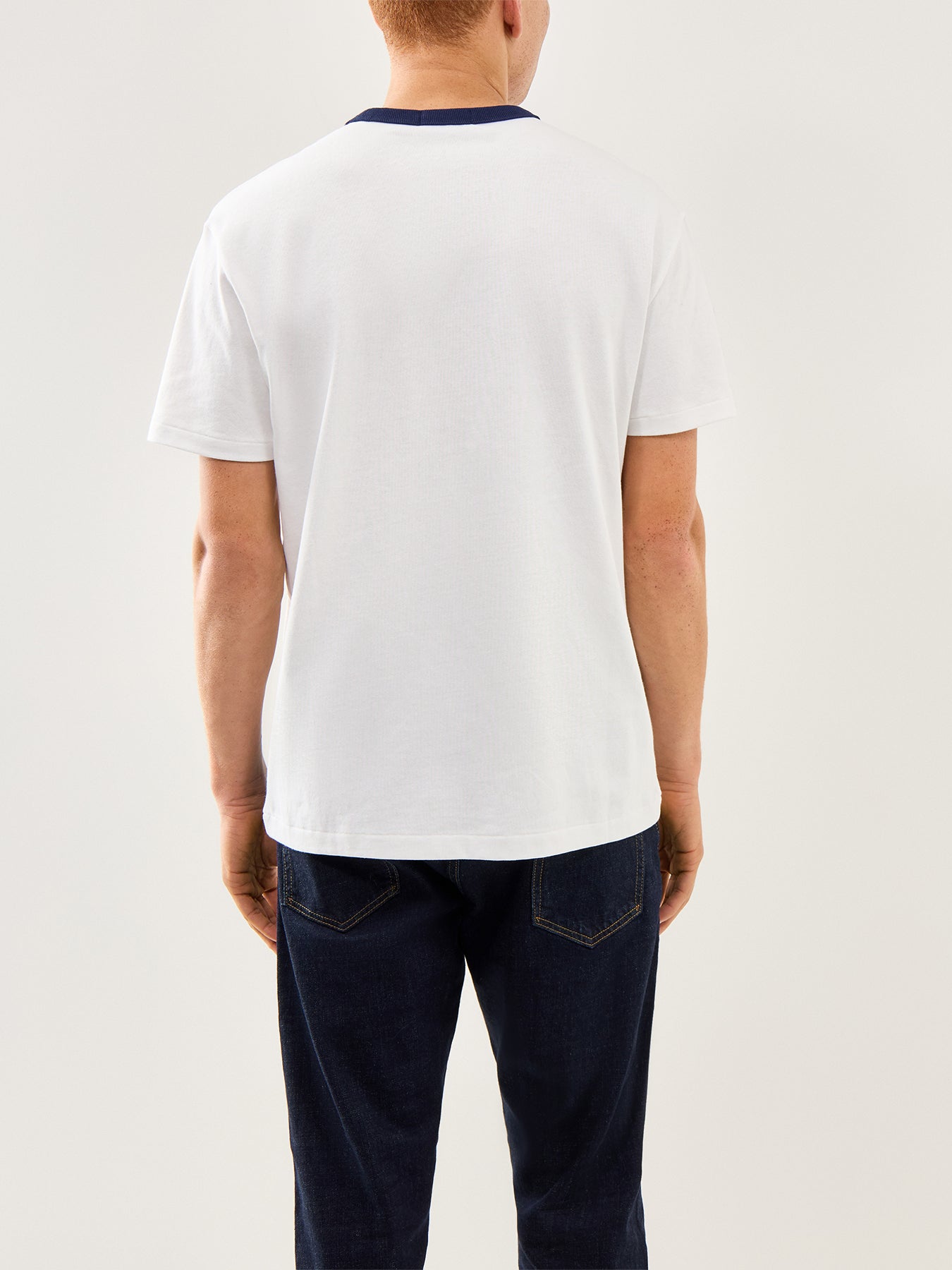 Diagonal Stripe Logo Tee White
