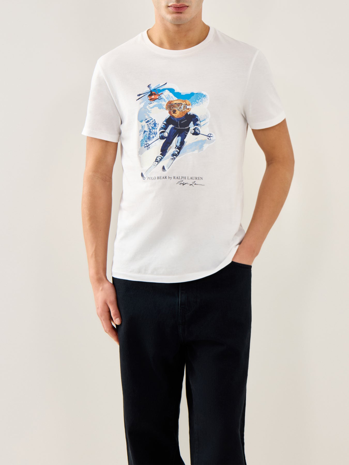 Ski Bear Graphic T-Shirt White