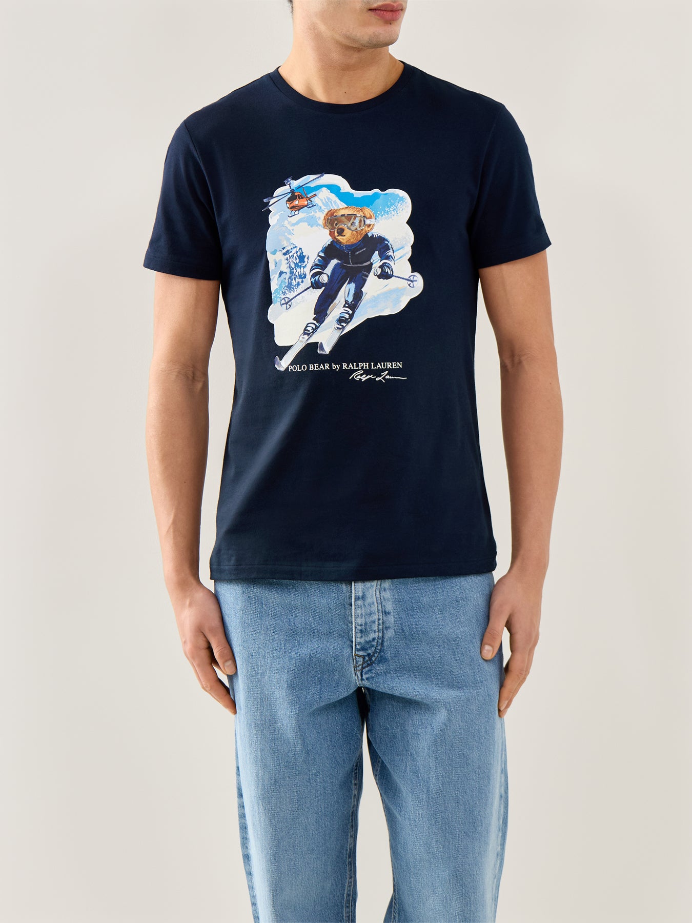 Ski Bear Graphic T-Shirt Blue