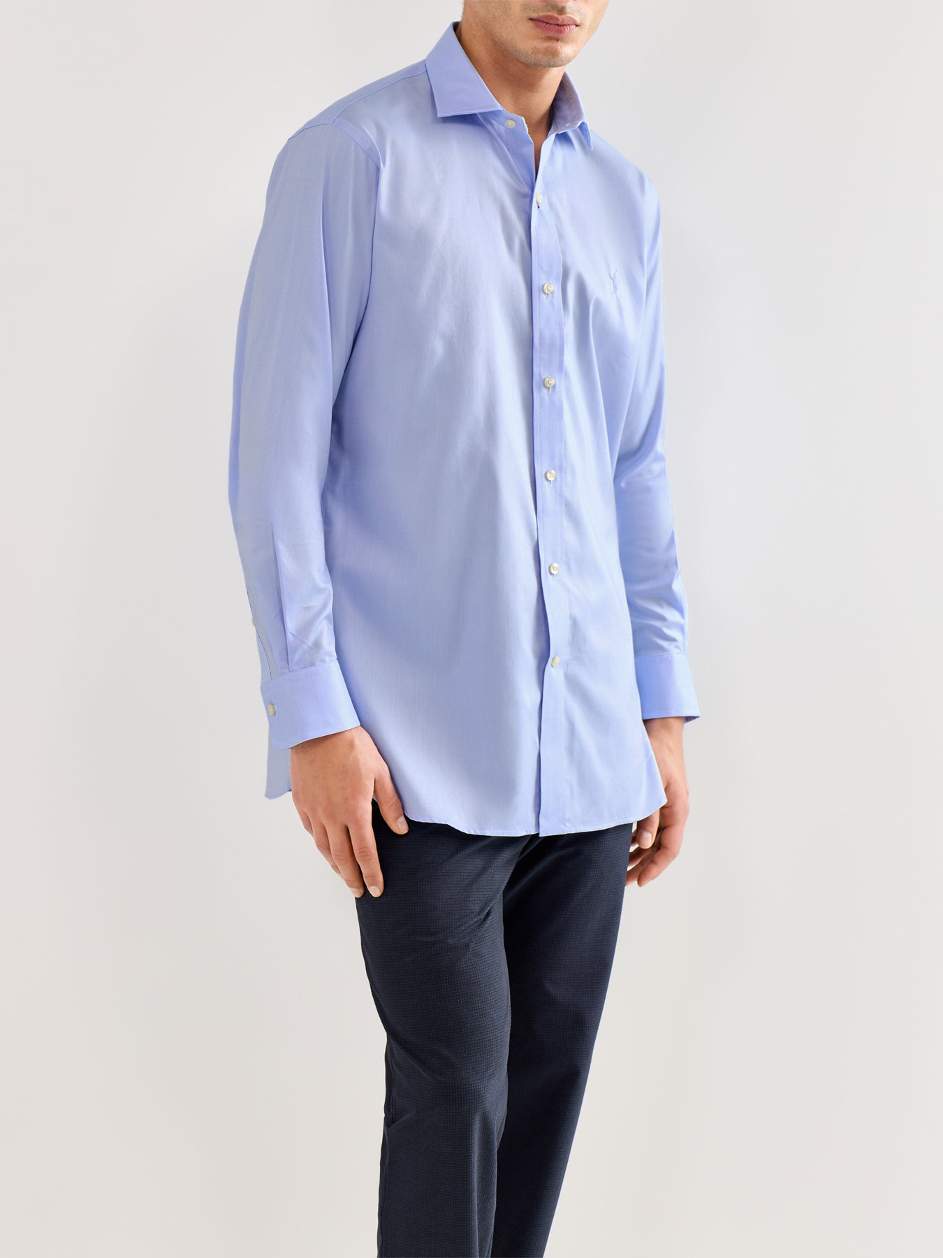 Custom Fit Textured Tonal Oxford Shirt White