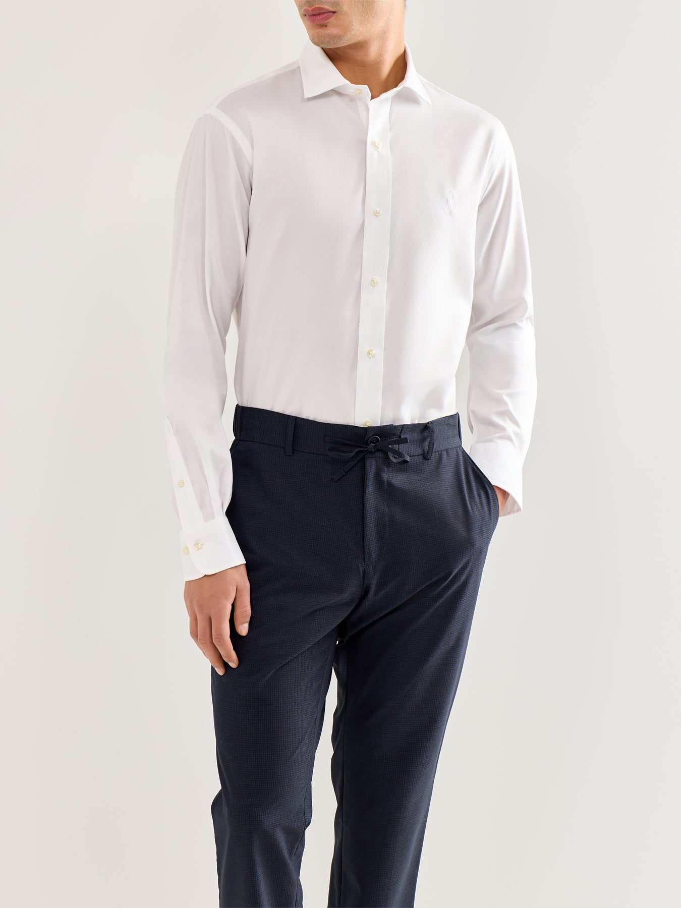 Custom Fit Textured Tonal Oxford Shirt Light Blue