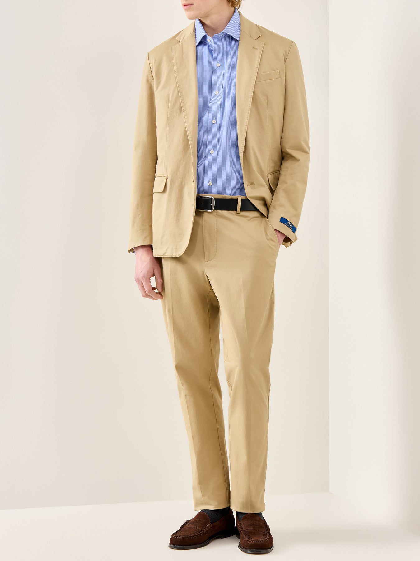 Custom Fit Multi Stripe Dress Shirt Sky Blue