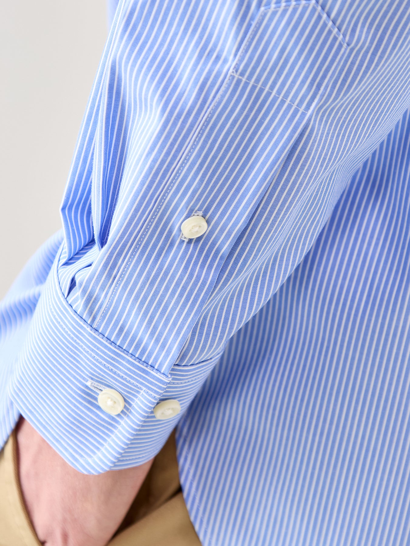Custom Fit Multi Stripe Dress Shirt Sky Blue