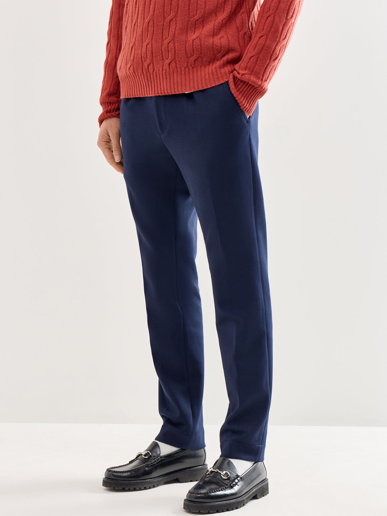 Brad Double Knit Trousers Navy
