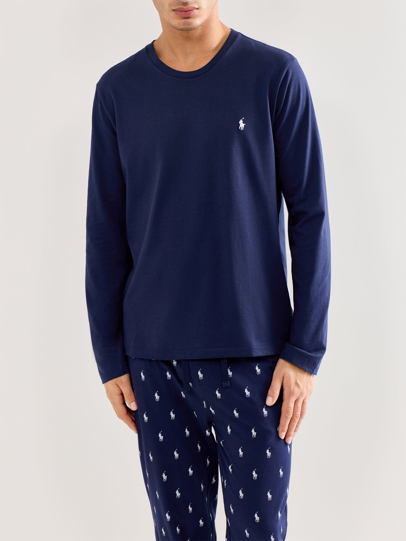 Long Sleeve Crew Sleep Top Navy