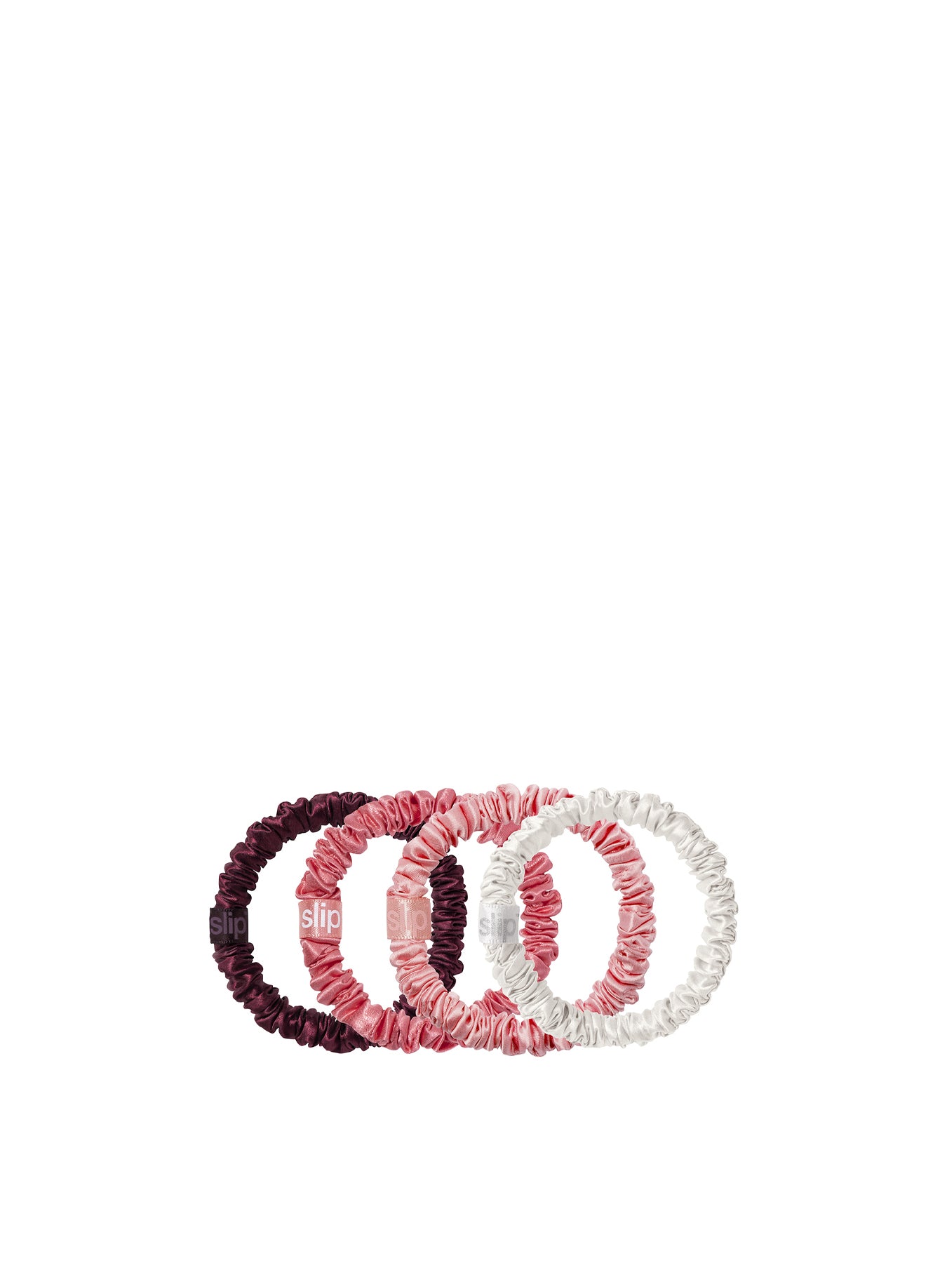 Slip Pure Silk Skinny Scrunchie Ornament Candy Cane Set of 4