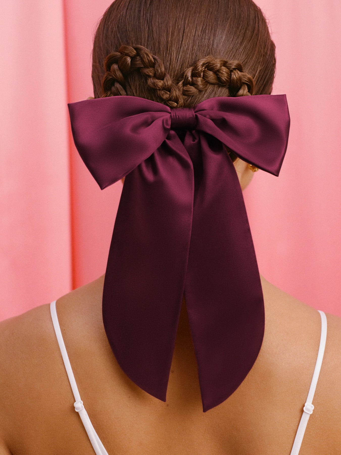 Slip Pure Silk Hair Bow Crimson