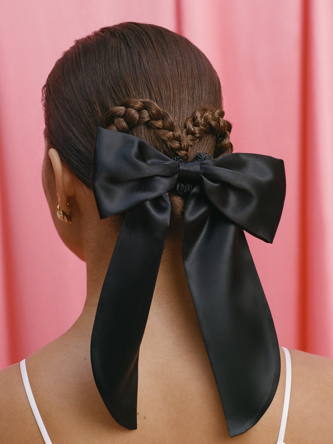 Slip Pure Silk Hair Bow Black
