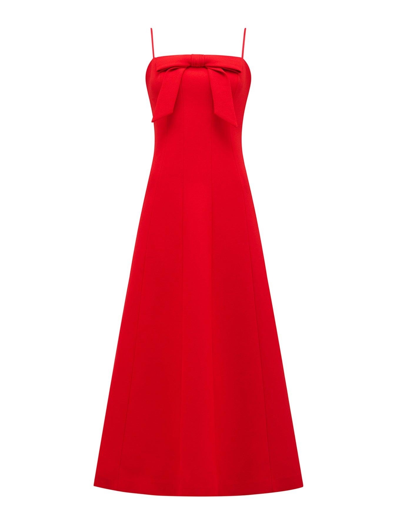 Harlow Bow Front Midi Dress Red