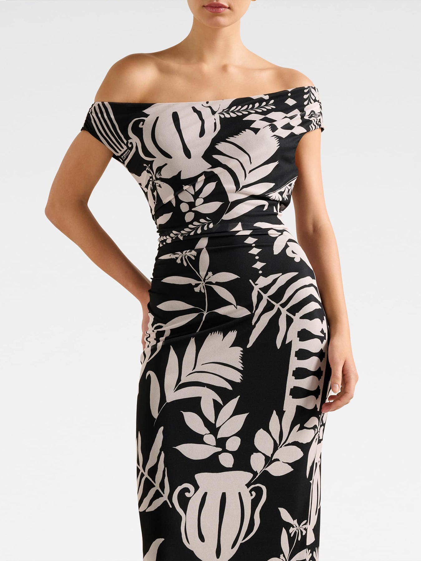 Gisella Tipped Mesh Fit And Flare Midi Dress Multi