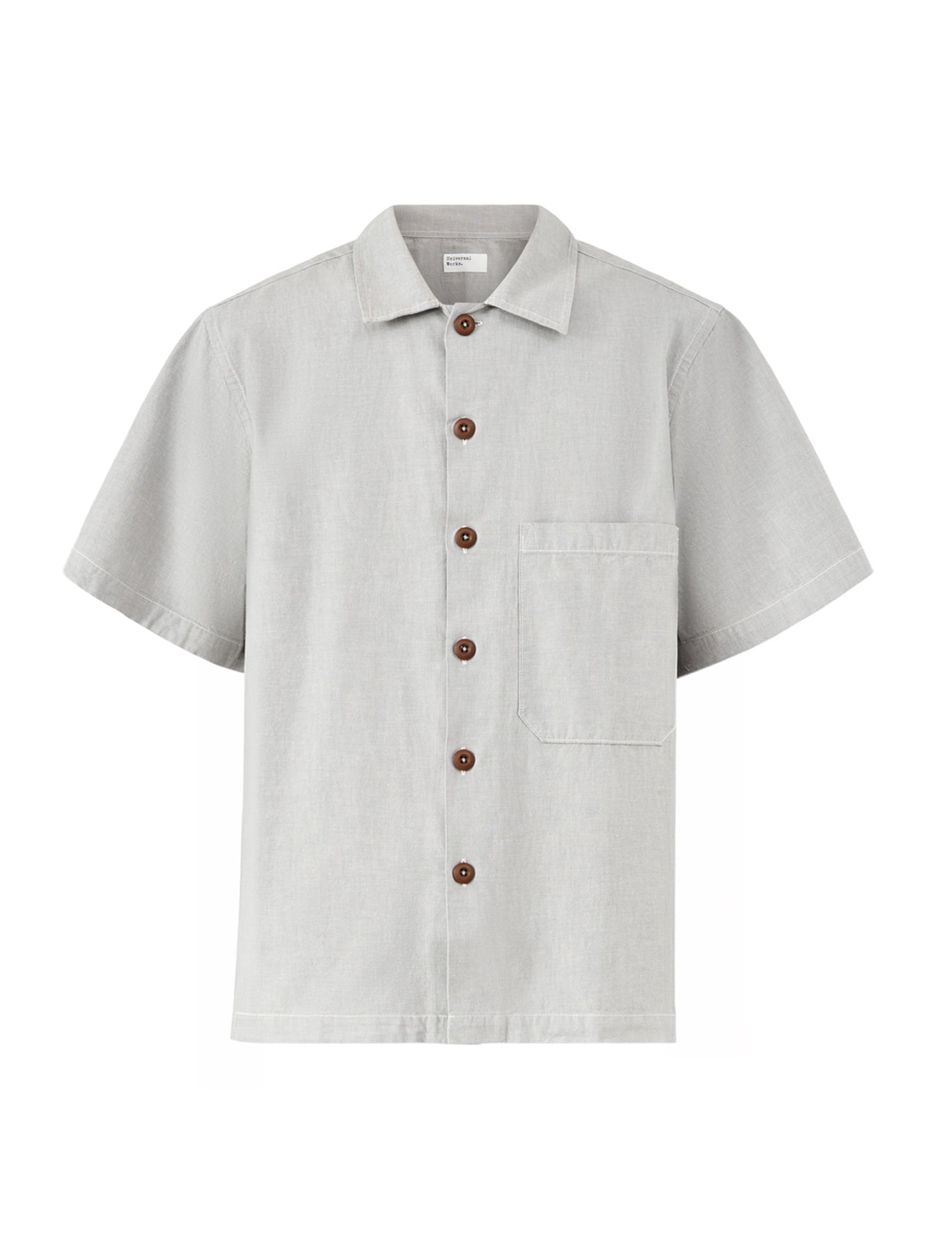 Short Sleeve Fatigue Cotton Shirt Grey