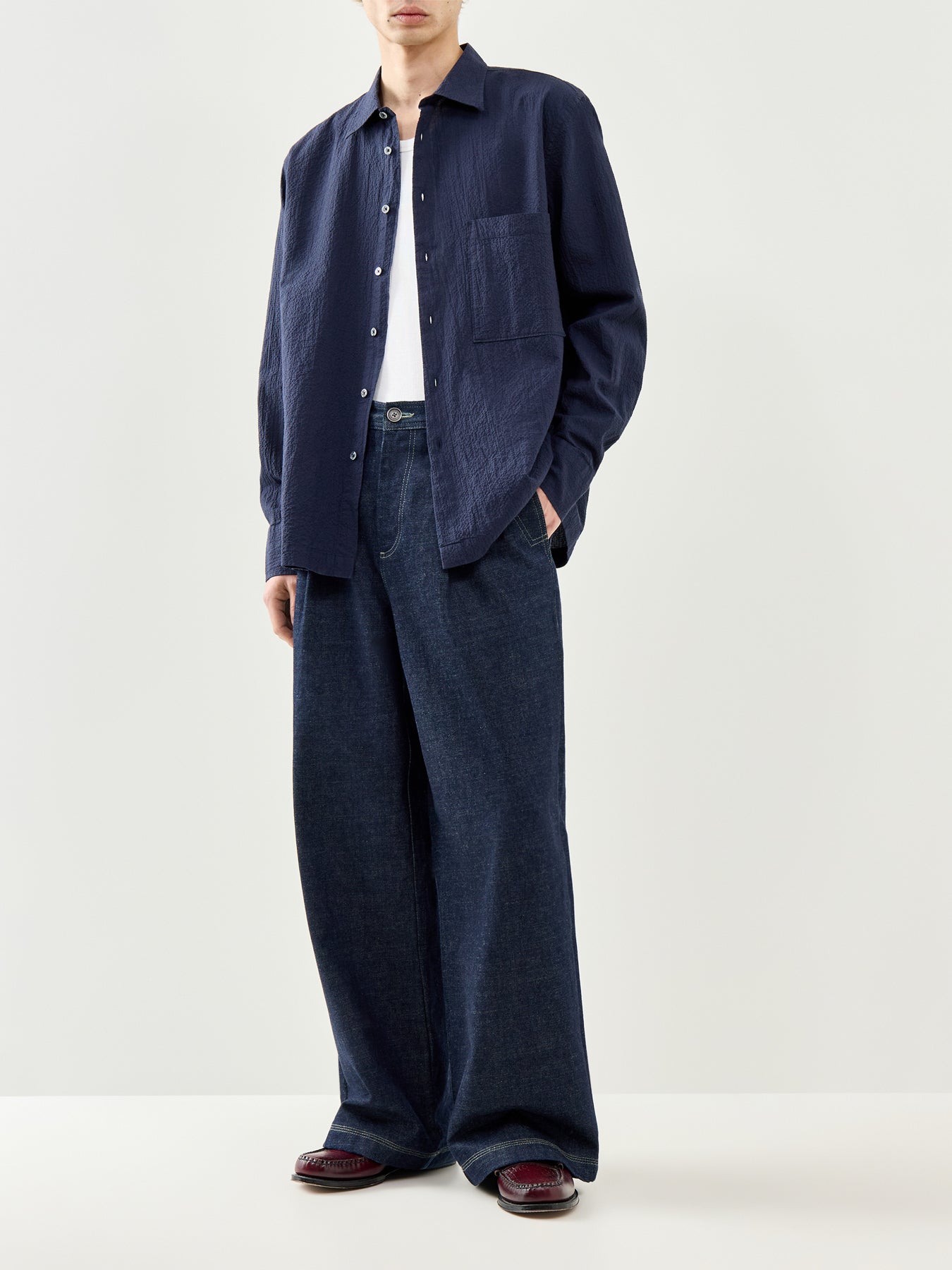 Lucky Cotton Shirt Navy