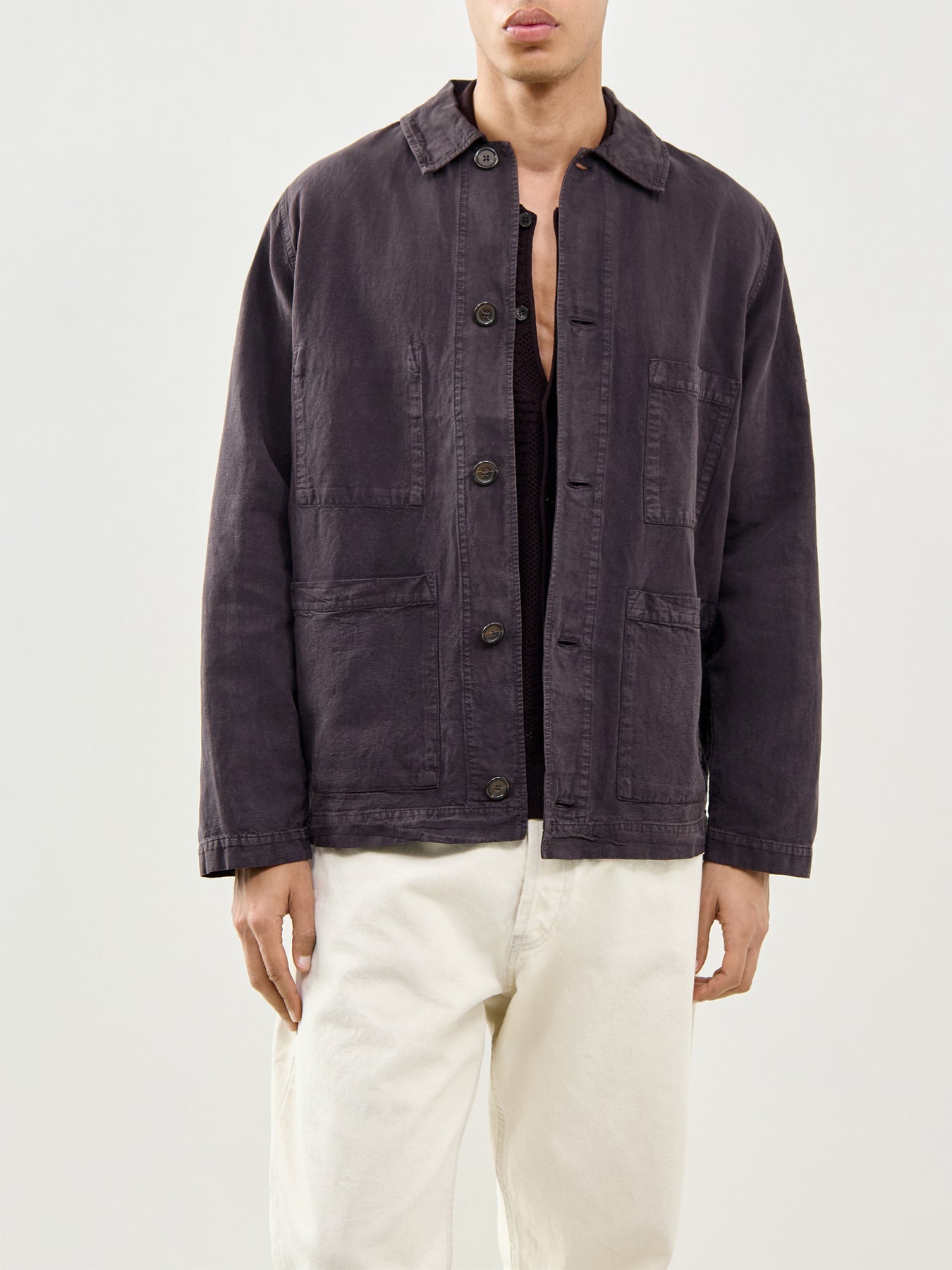Coverall Shirt Jacket Brown