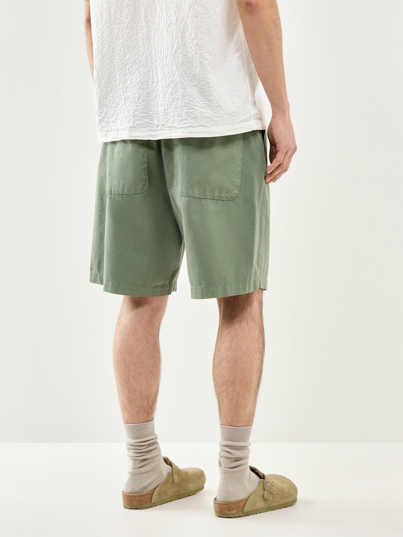 Simple Cotton Shorts Olive