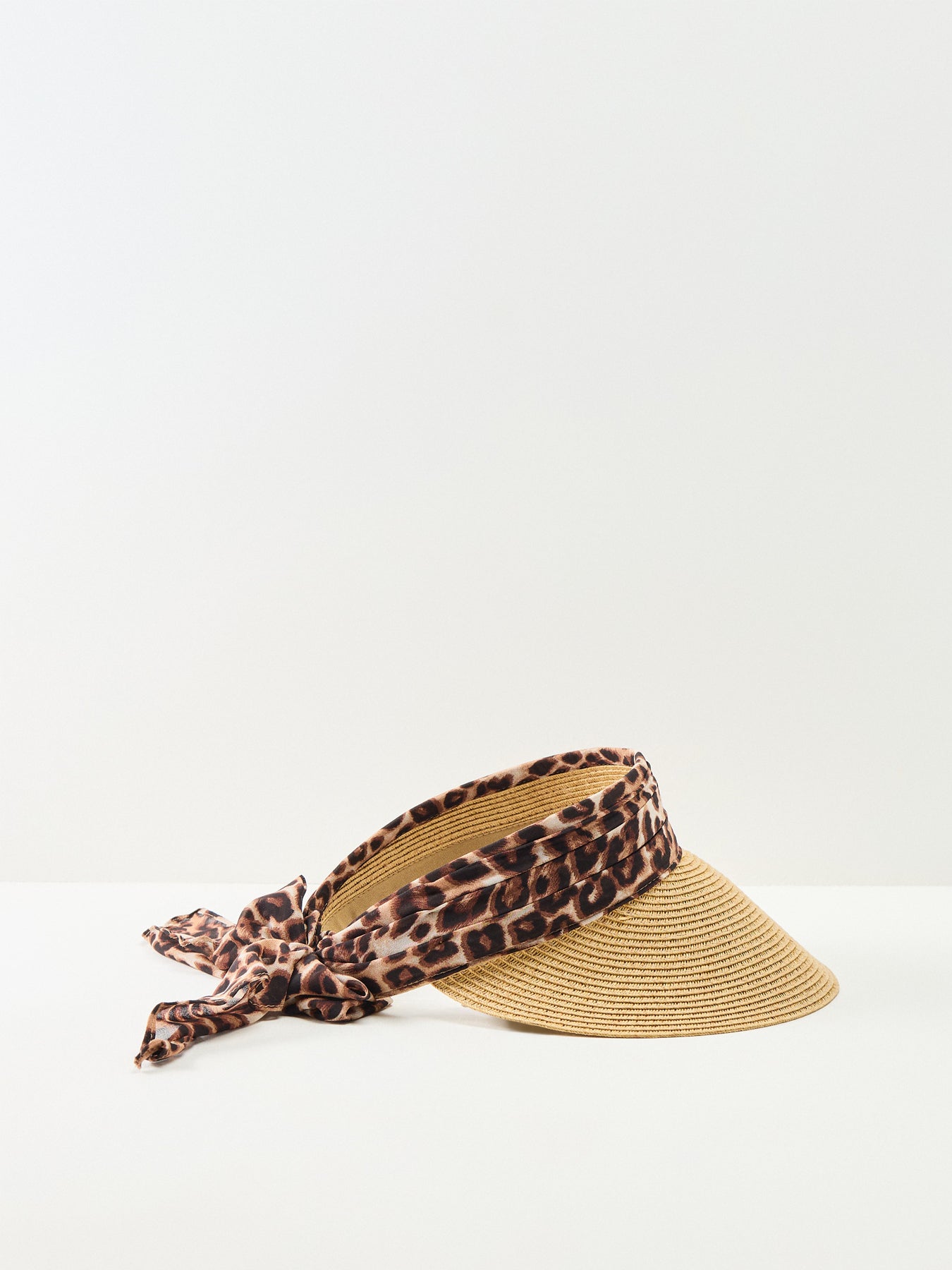 Leopard Print Visor Beige