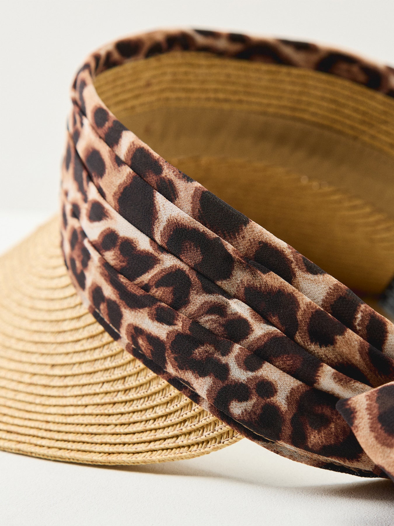 Leopard Print Visor Beige