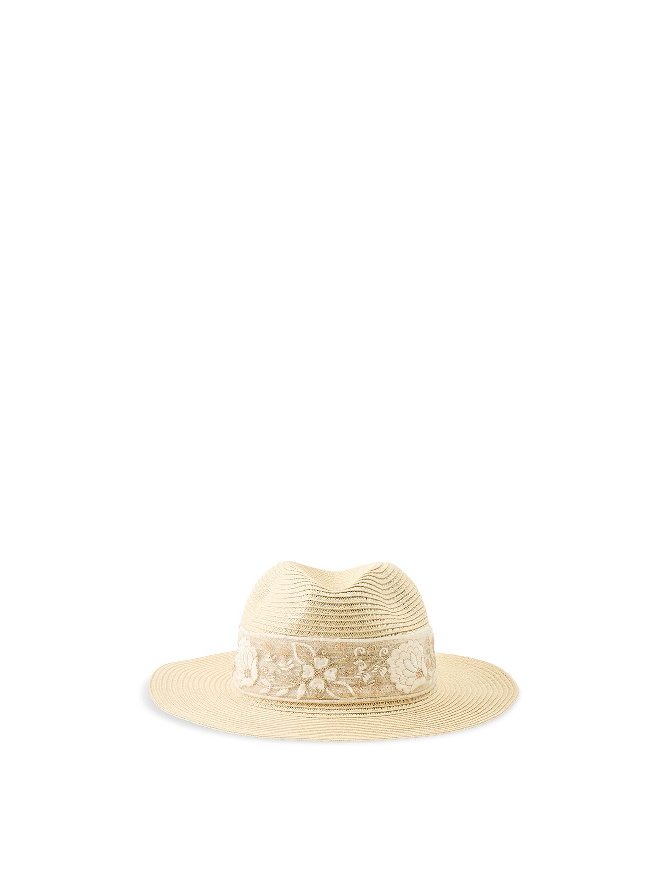 Structured Straw Hat Beige