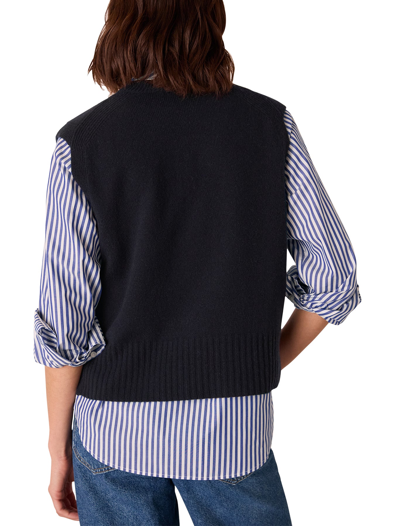 Wool Sleeveless Tank Blue