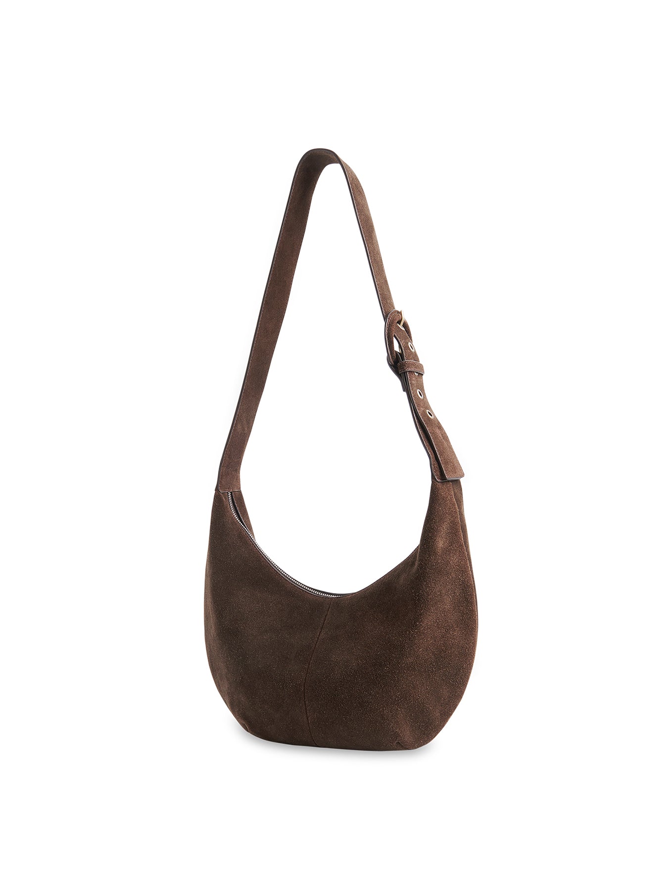 Sia Suede Curved Crossbody Bag