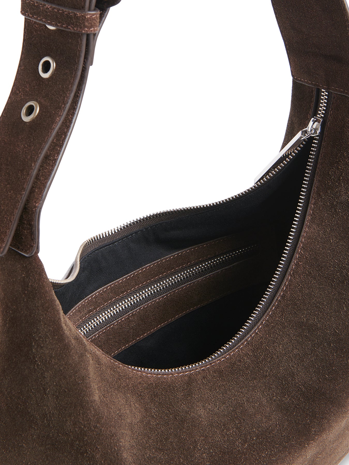 Sia Suede Curved Crossbody Bag