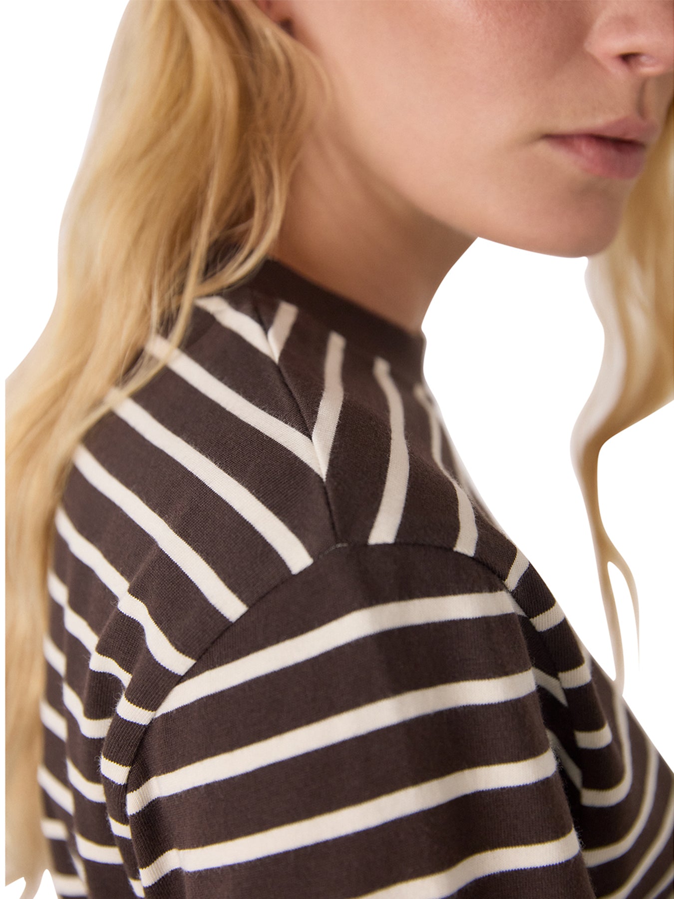 Stripe Cotton Jersey Top Brown