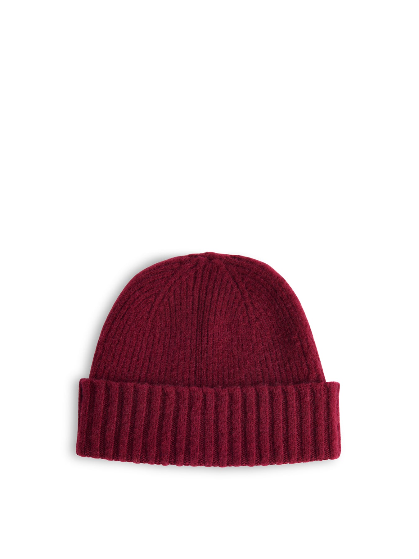 Brushed Lambswool Beanie Hat Red