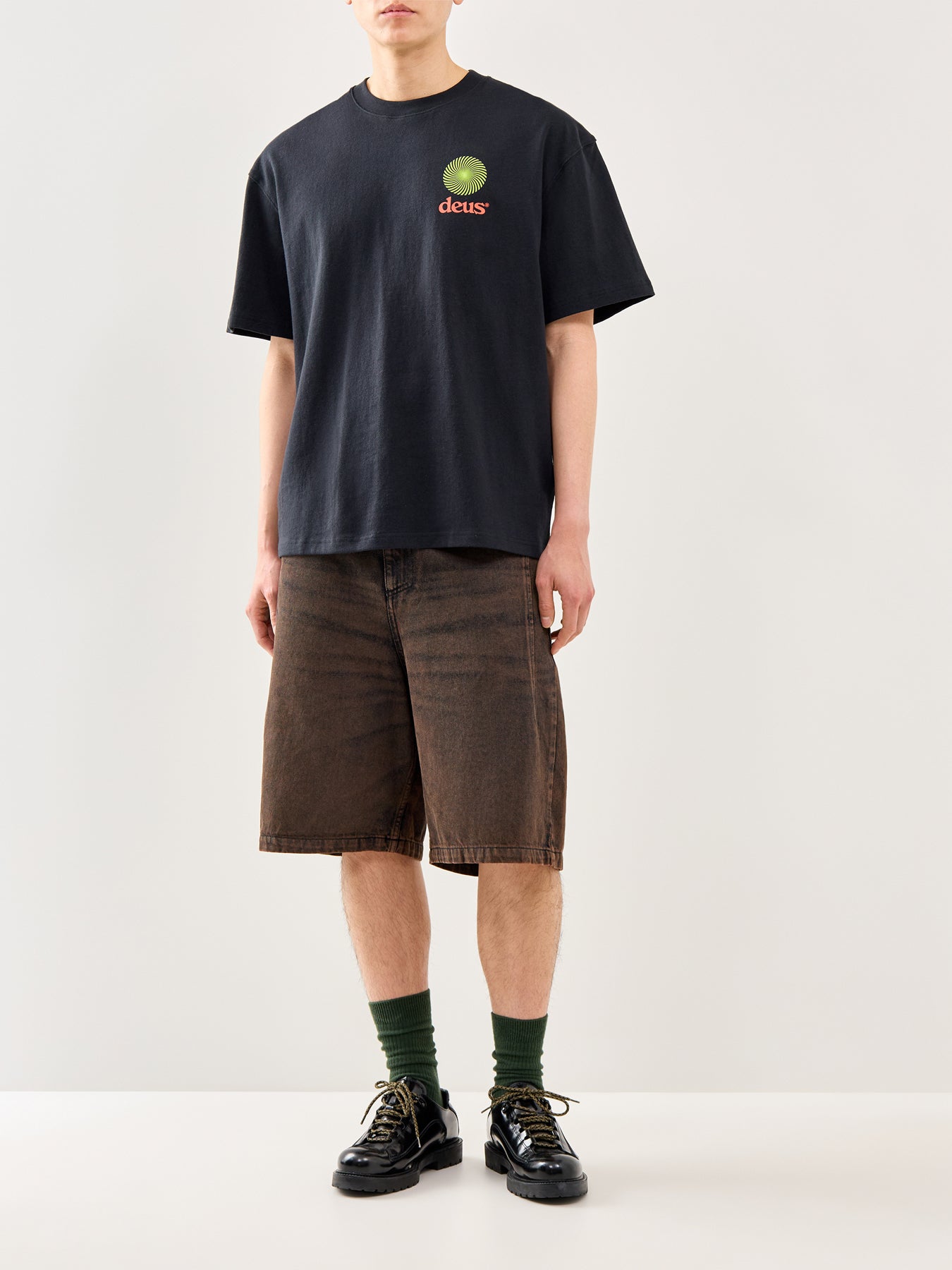 Graphic Recycled Cotton T-Shirt Black