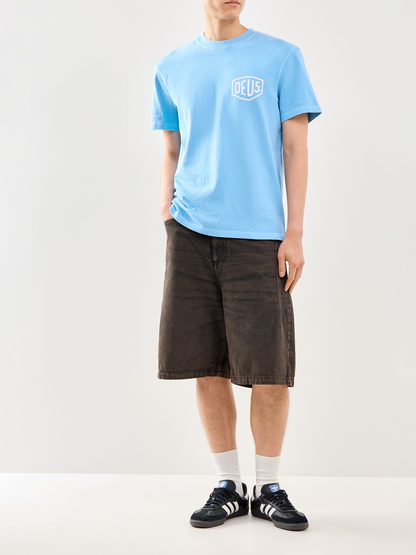 Garment Dyed Organic Cotton T-Shirt Blue