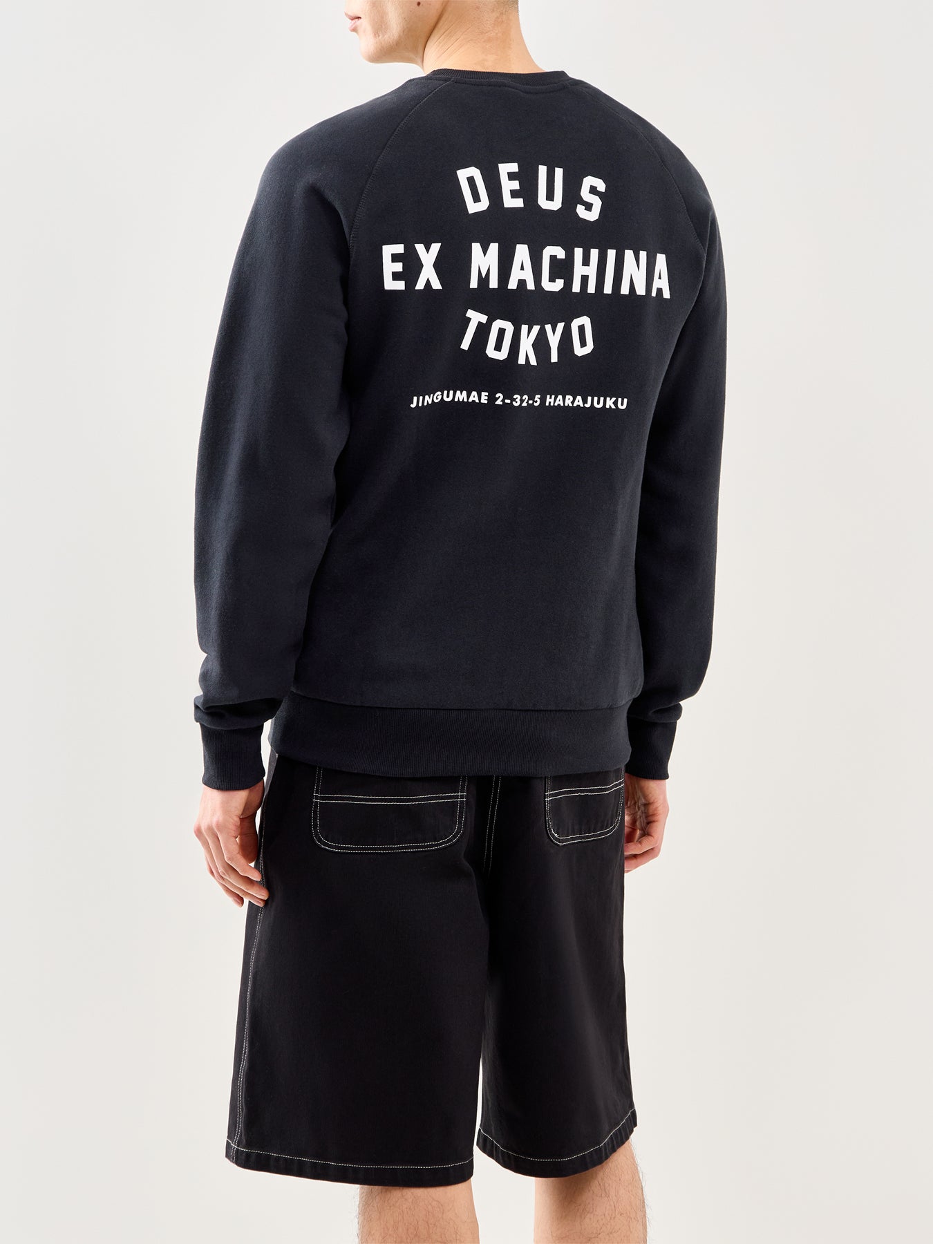 Graphic Crew Neck Sweatshirt Black