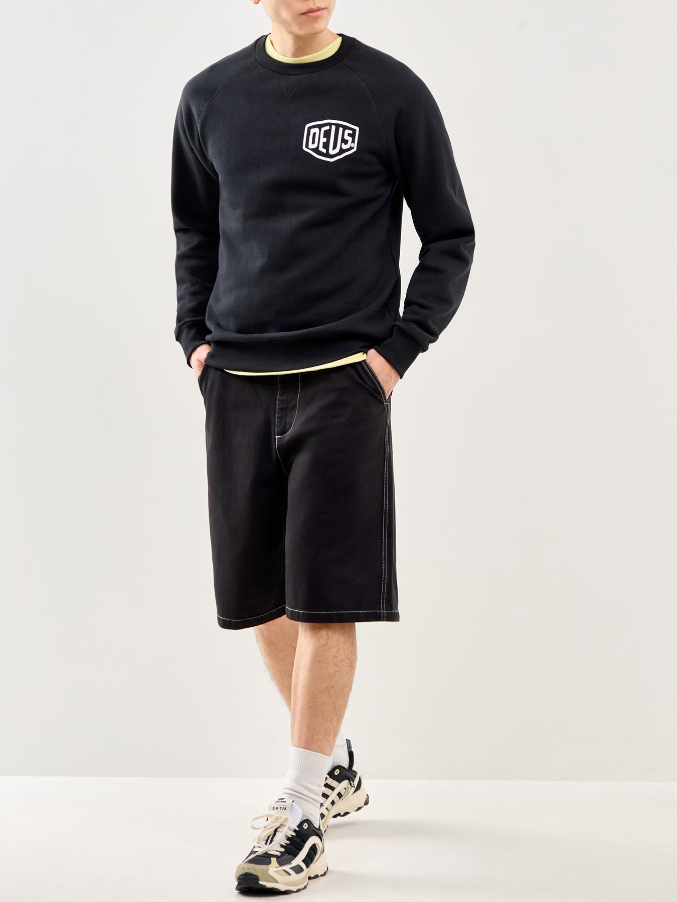 Cotton Walk Shorts Black