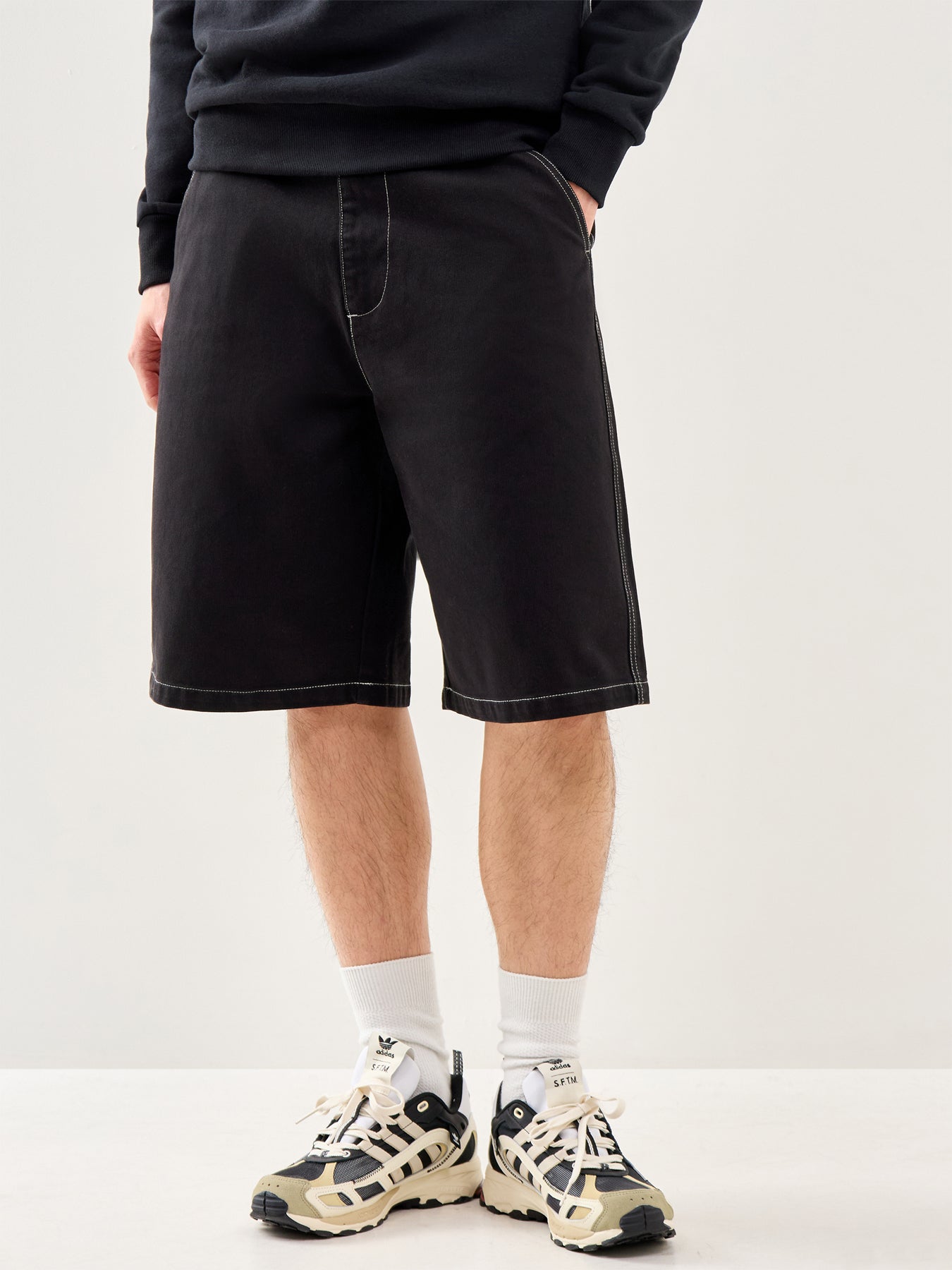 Cotton Walk Shorts Black