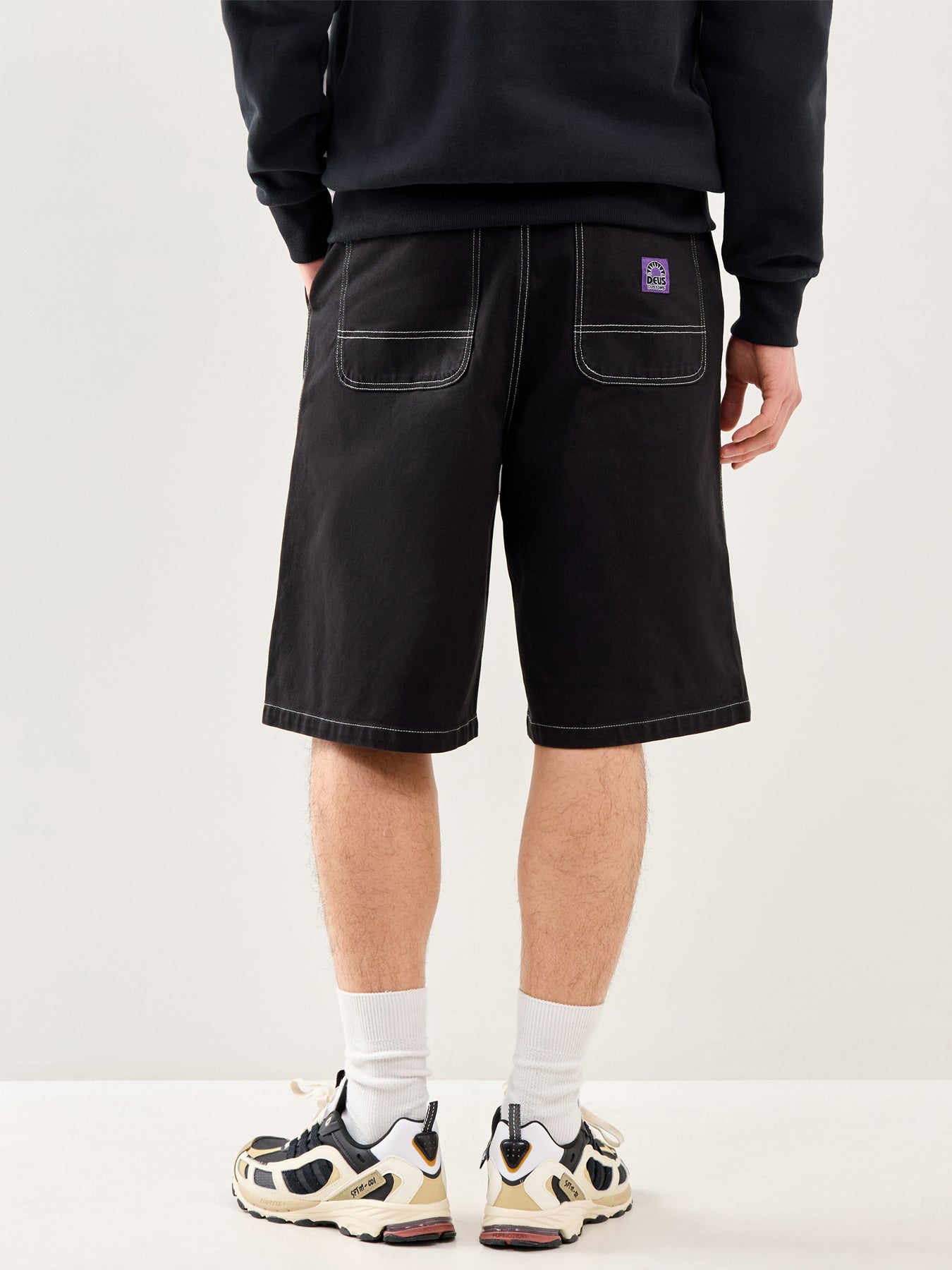 Cotton Walk Shorts Black