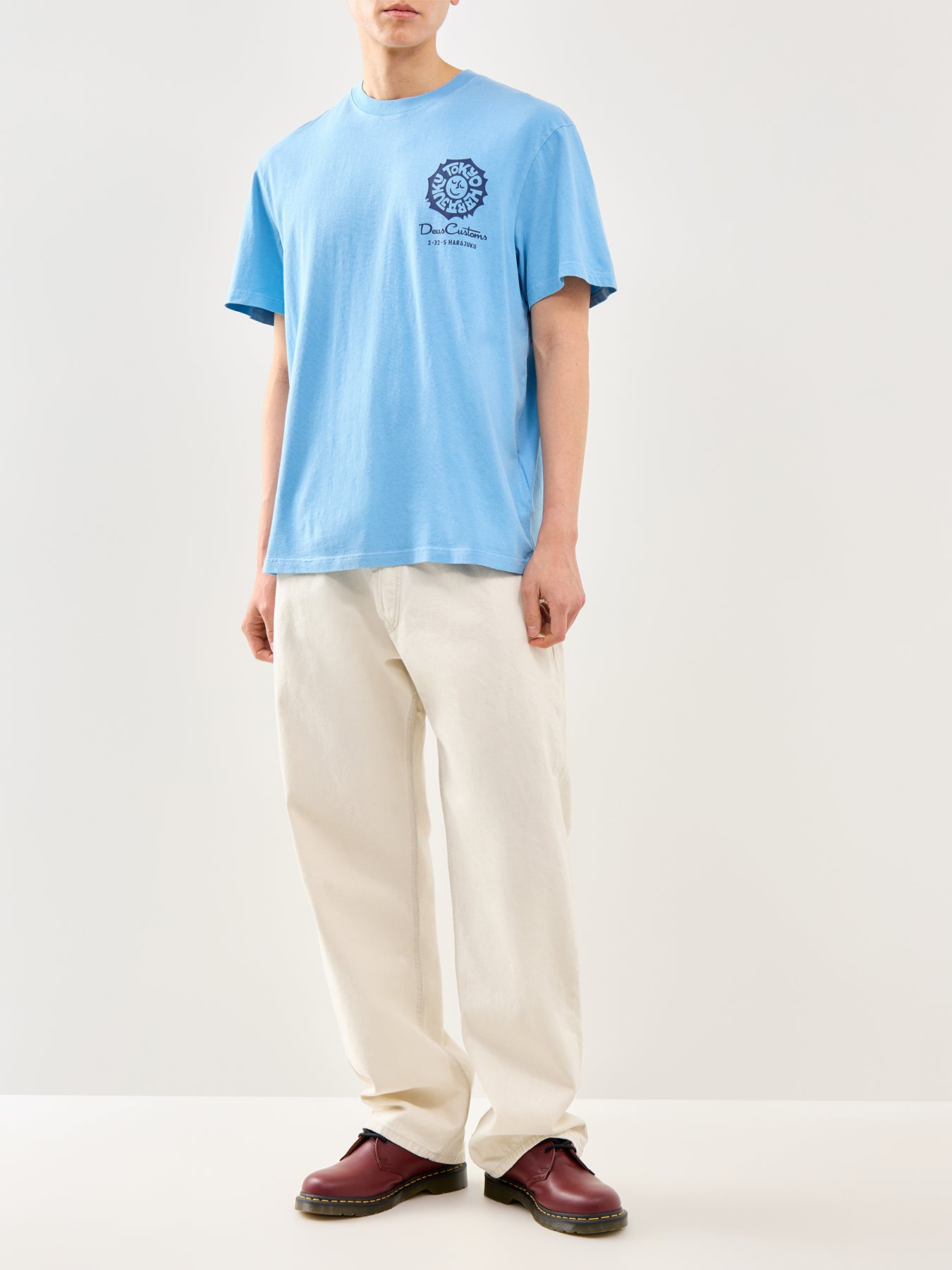 Graphic Recycled Cotton T-Shirt Blue