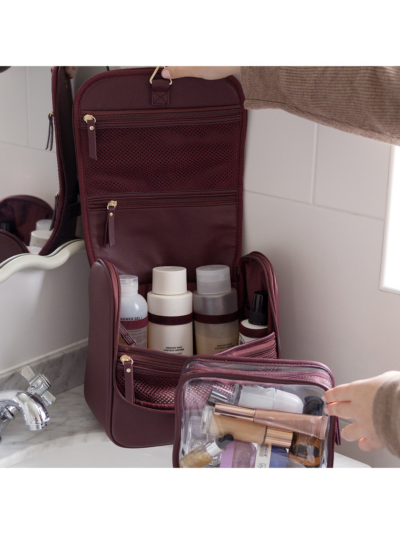 Hanging Wash Bag Large Blush