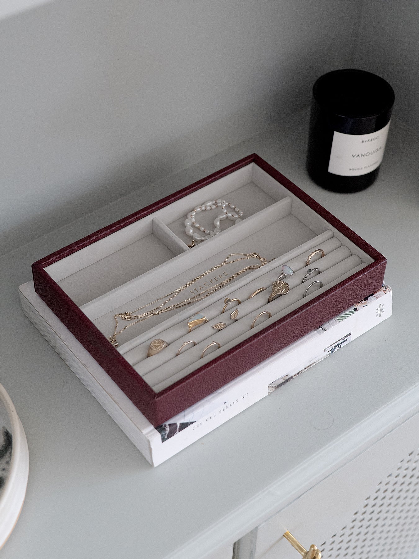 Classic Ring and Bracelet Layer Burgundy