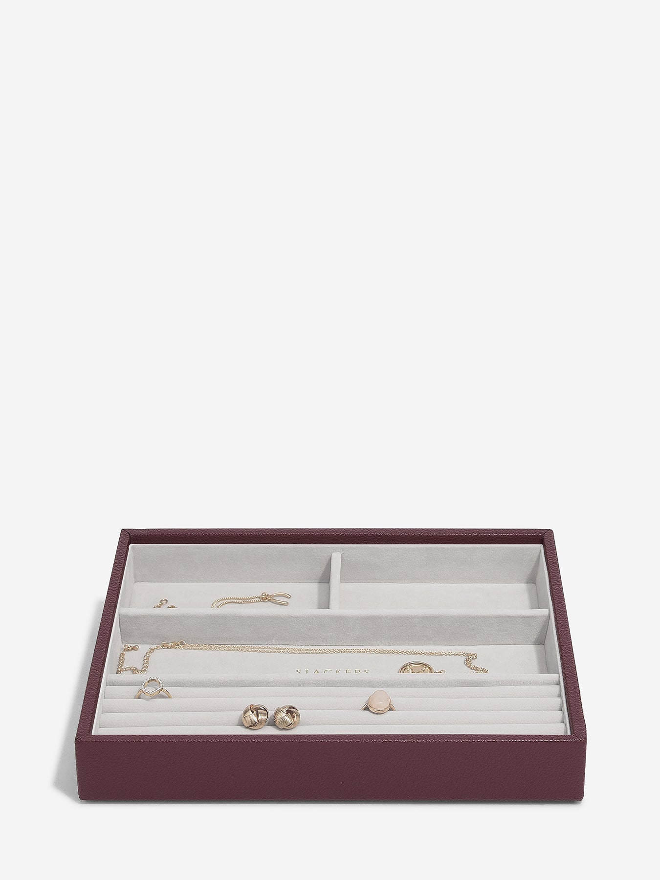 Classic Ring and Bracelet Layer Burgundy