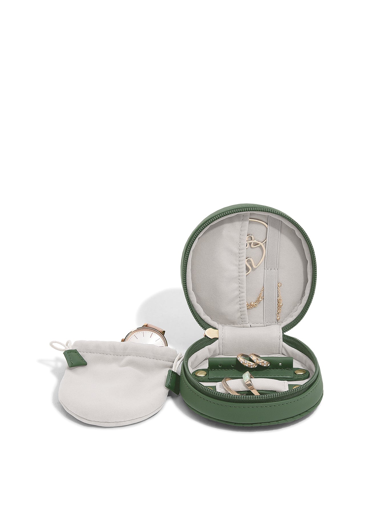 Round Jewellery Roll Emerald