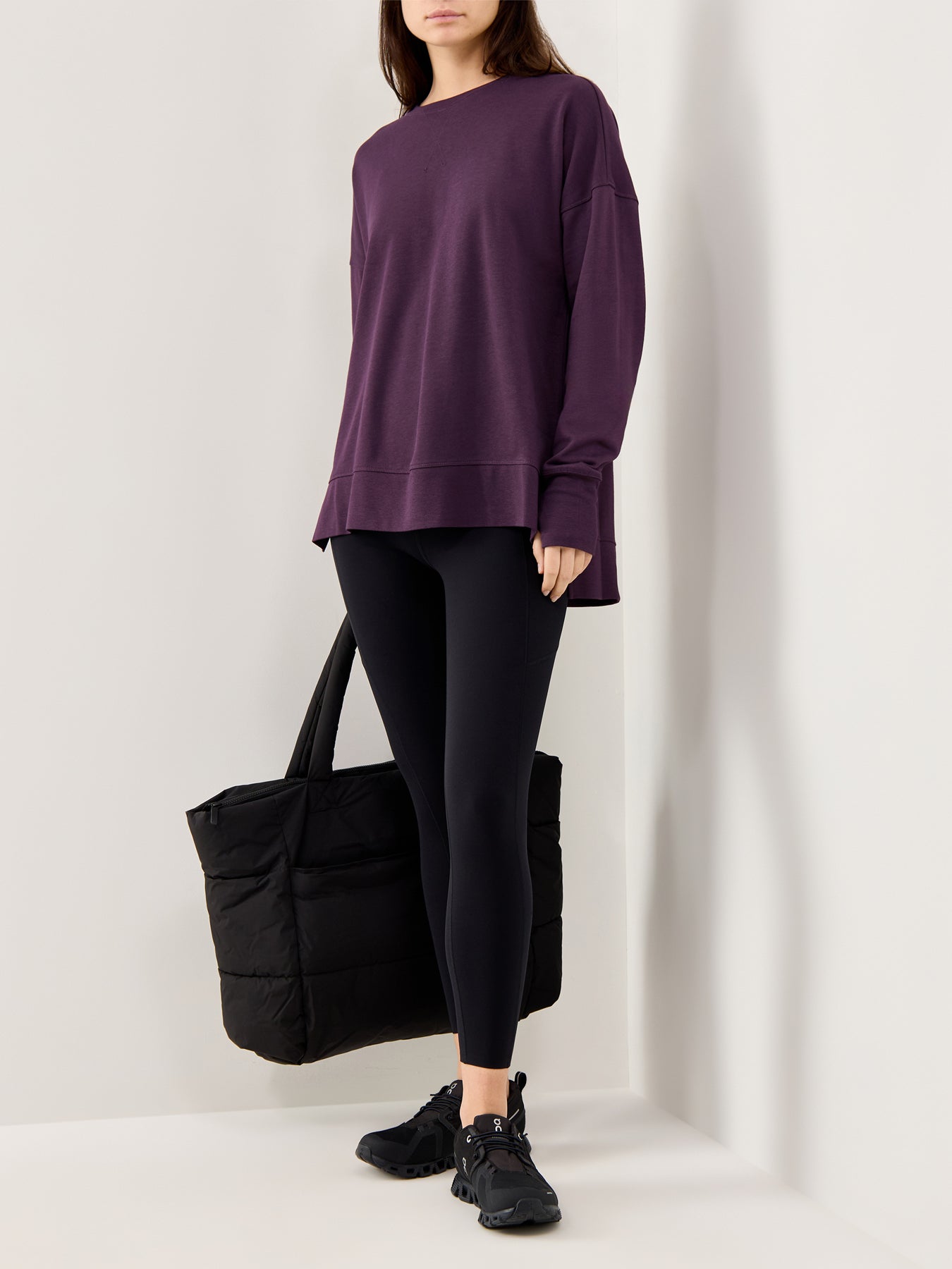 After Class Longline Sweatshirt Purple
