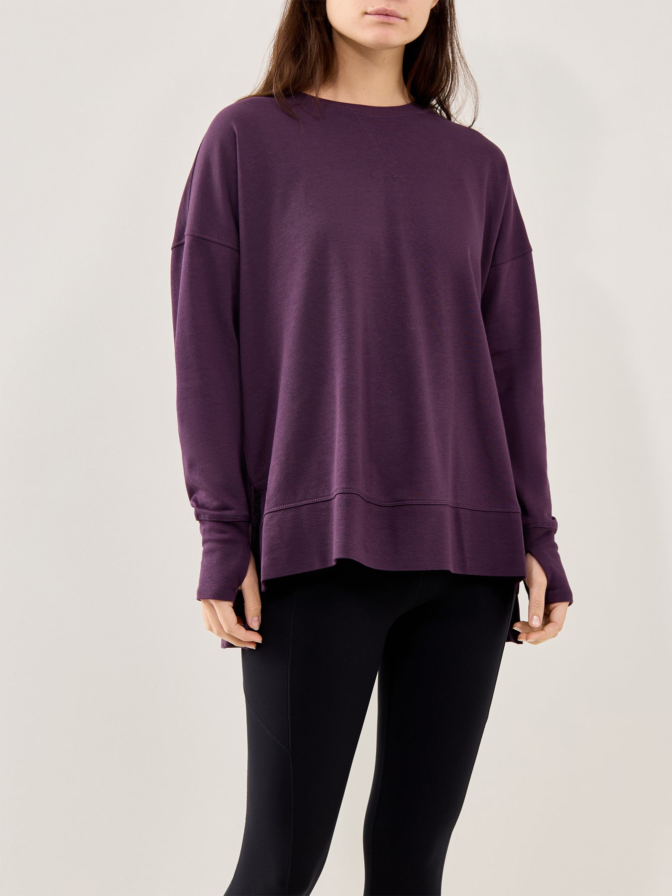 After Class Longline Sweatshirt Purple