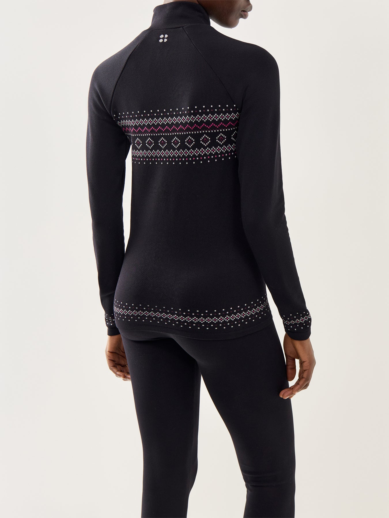 Fairisle Novelty Half Zip Base Layer Black