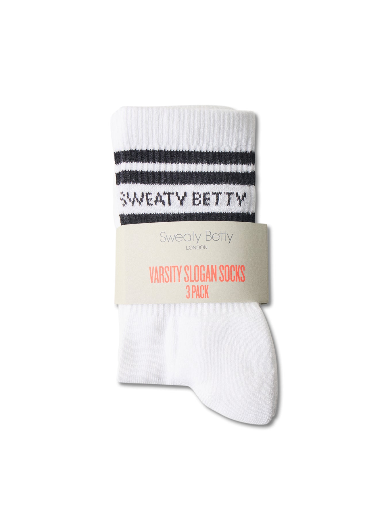 Varsity Slogan Socks White Black