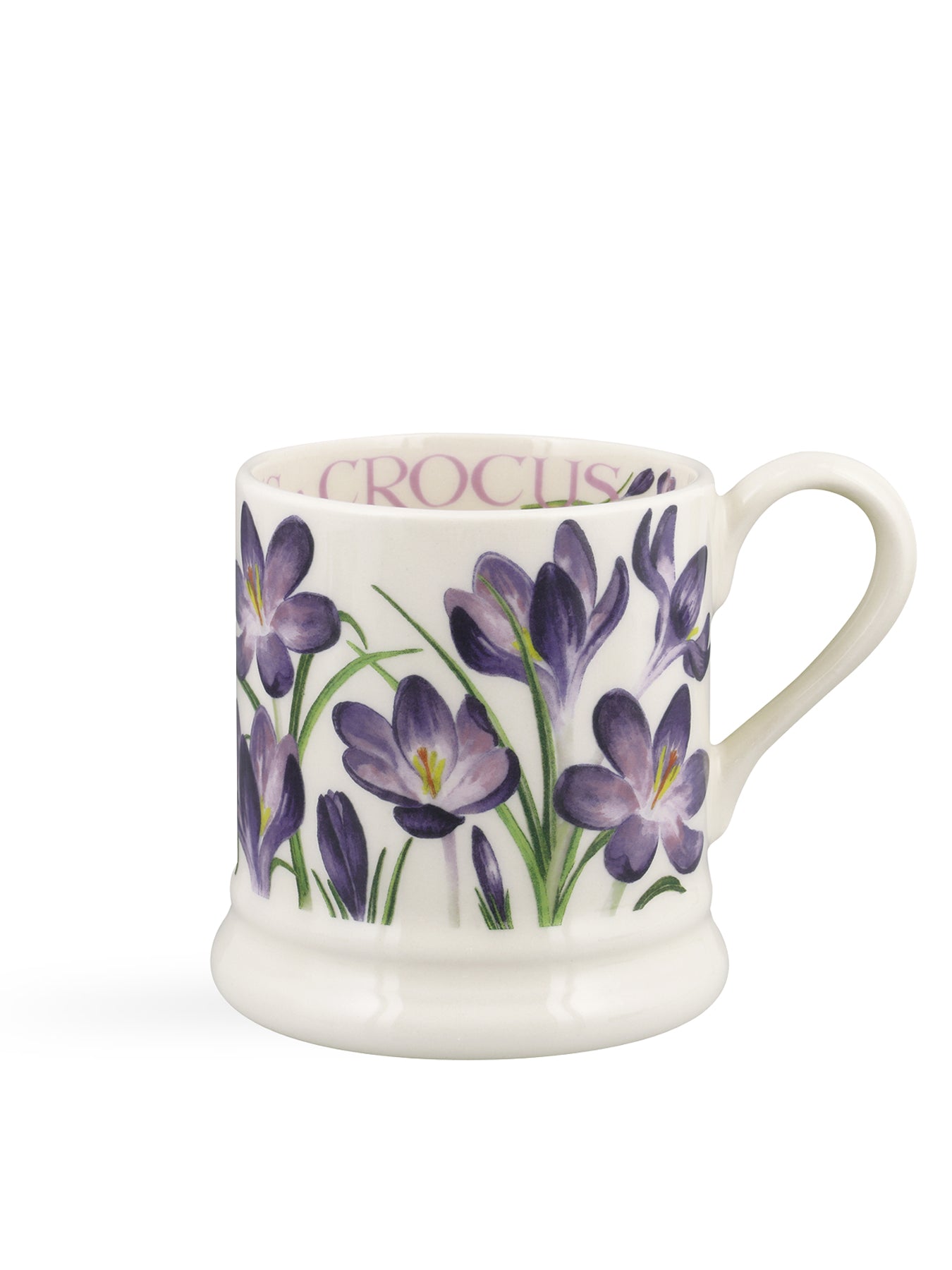 Crocus Stoneware Mug with Botanical Artwork