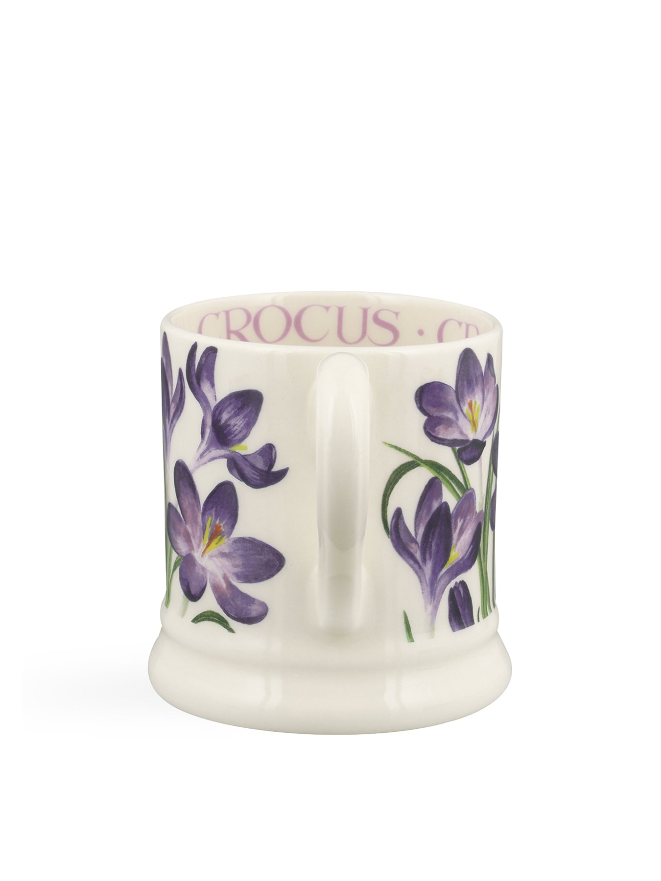 Crocus Stoneware Mug with Botanical Artwork
